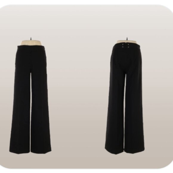 Express editor trouser pants Black size 4 / L Wide Leg - Picture 3 of 7